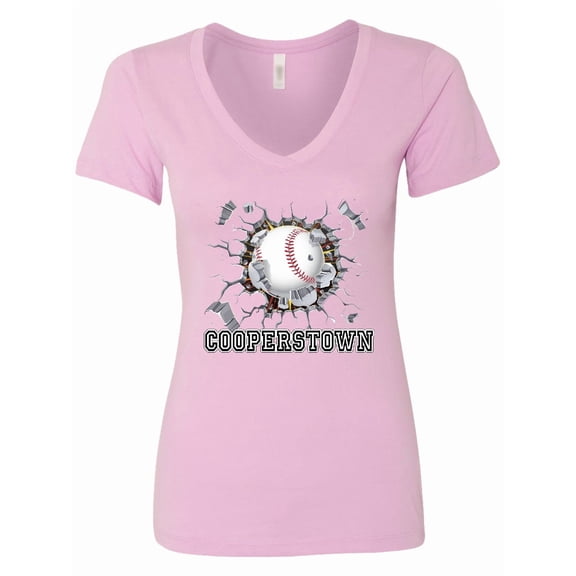 Inktastic Cooperstown Baseball Breakthrough Women's V-Neck T-Shirt