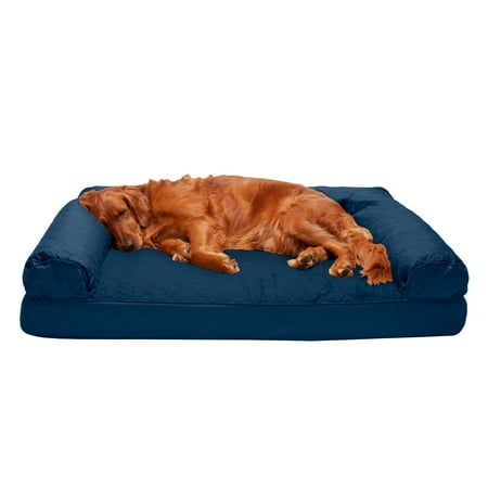 UPC: 0842229100112 | FurHaven Pet Products Quilted Orthopedic Sofa Pet Bed for Dogs & Cats – Navy Jumbo