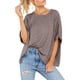 thumbnail image 2 of Blusa elegante informal holgada de manga corta con cuello redondo para mujer, 2 of 4