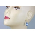 thumbnail image 2 of 14k Gold Filled Simulated Blue Sapphire Earrings Faceted Long Briolette Teardrops Designed for Adult Women, 2 of 4