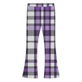 thumbnail image 6 of Frostluinai Yoga Flare Pants for Girl Fleece Lined Plaid Bell Bottoms High Waist Warm Gym Bootcut Pants Warm Winter Leggings 5-16Y, 6 of 7