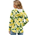 thumbnail image 2 of DISNIMO Lemon Printed Hoodies for Women Long Sleeve Sweatshirts Waffle Pullover Tops V Neck Shirts for Fall Winter, 2XL, 2 of 7