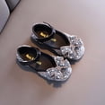 thumbnail image 6 of hoksml Girls Glitter Rhinestone Pearl Bow Mary Jane Flats, Adjustable Strap Sparkly Princess Dress Shoes for Wedding and Party Wear, 6 of 6