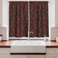 thumbnail image 2 of Ambesonne Abstract Kitchen Curtains, Mystic Rose Swirls Design, 55"x39", Charcoal Grey Ruby, 2 of 3
