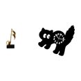 thumbnail image 1 of Reloj de pared con forma de nota musical, figura decorativa de escritorio, reloj con forma de gato, de resina acrílica, adorno único, ideal para el ho, 1 of 8