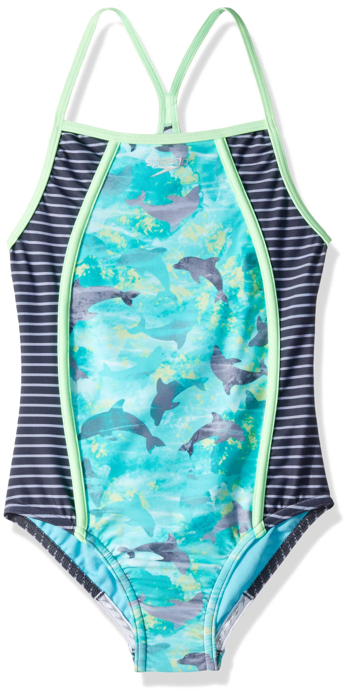 Sz 4 DOLPHINS Little Girls SPEEDO 1-Pc Swim Suit Swimsuit New NWT MSRP $40 