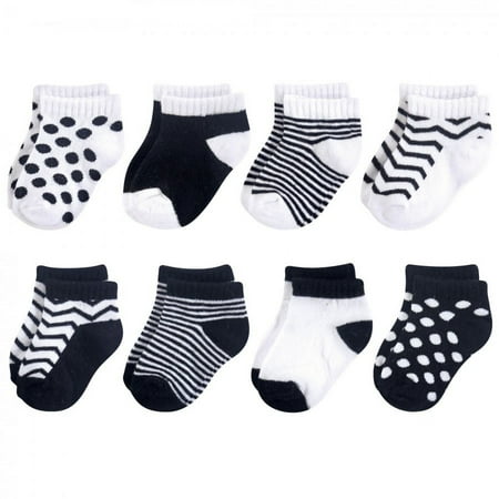 

Luvable Friends Baby Unisex Fun Essential Socks Black White 0-6 Months