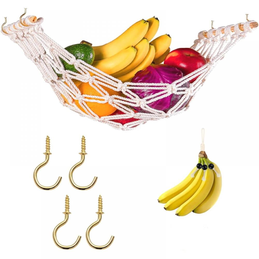 Under cabinet fruit and veggie hammock net holder storage banana kitchen gift 