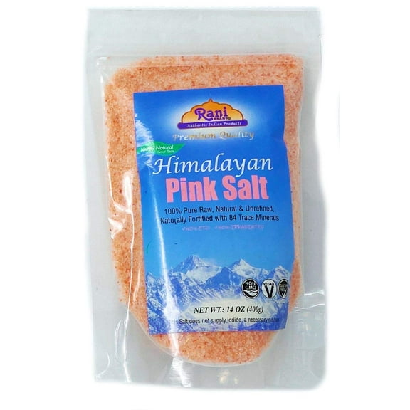 Rani Himalayan Pink Salt Granules (84 Essential Trace Minerals) 14oz (400g) ~ All Natural | Vegan | Gluten Friendly | NON-GMO | Indian Origin (Resealable Pouch)