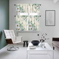 thumbnail image 5 of Daisy Eucalyptus Leaves Kitchen Curtains Valances and Tiers Set of 3 Floral Spring Vintage Countryside Tier Curtains and Valance with Rod Pocket for Small Windows, 27.5"x24", 5 of 9