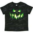 thumbnail image 3 of Inktastic Viciously Grinning Pumpkin Face in Lime Green Glow Boys or Girls Toddler T-Shirt, 3 of 5