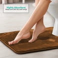thumbnail image 4 of 1 Contour Clara Clark Bath Mat Bathroom Rug - Absorbent Memory Foam Bath Rugs - Non-Slip, Thick, Cozy Velvet Feel Microfiber Bathrug, Plush Shower, Toilet- Floor Bathmats Carpet - Brown - 24"x19", 4 of 6