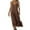 Café, variante sur VEKDONE Robe d'Été Sans Manches en Coton et Lin Uni à Col en V pour Femme Jupe Rose TTG