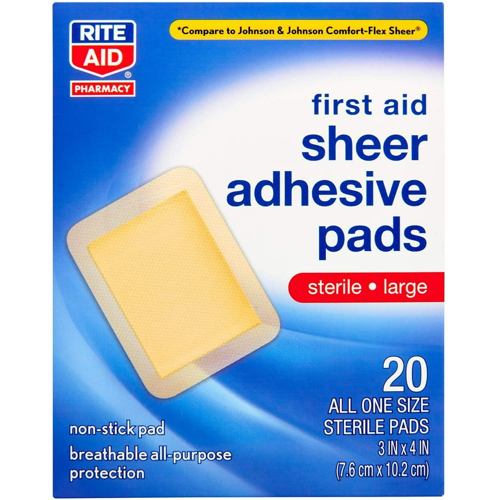 Rite Aid Sheer Adhesive Bandages with Sterile Non Stick Pad, 3" x 4