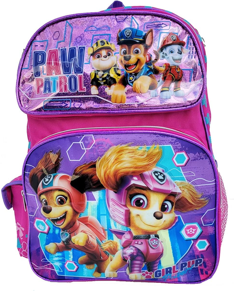 Paw Patrol Girls Pink Nickelodeon 16 Inch Girls School Backpack Book Bag 