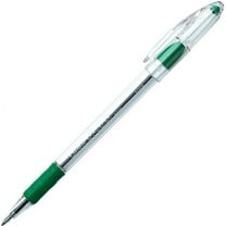 Pentel R.S.V.P. Ballpoint Stick Pens Fine Pen Point - 0.7 mm Pen Point Size - Refillable - Green - Clear Barrel - 12 / Dozen