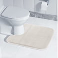 thumbnail image 2 of LAICAIW Memory Foam Toilet Bath Mat U-Shaped, Soft and Comfortable, Super Water Absorbent, Non-Slip, Thick, Machine Wash Bathroom Commode Contour Rug, 24 X 20 Inches (24 X 20 Inches, Cream), 2 of 7