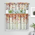 thumbnail image 2 of Fall Kitchen Curtains 36 Inch Short - 3 Panel Set, Autumn Harvest Print, Rod Pocket Window Treatment for Thanksgiving, Farmhouse, Cafe, Living Room - Machine Washable, 2 of 6