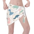 thumbnail image 2 of Wukai Cute Dinosaurs Women’s Short Sarongs Beach Wrap Bikini Bottom Short Skirt Chiffon Scarf for Swimwear, 2 of 4