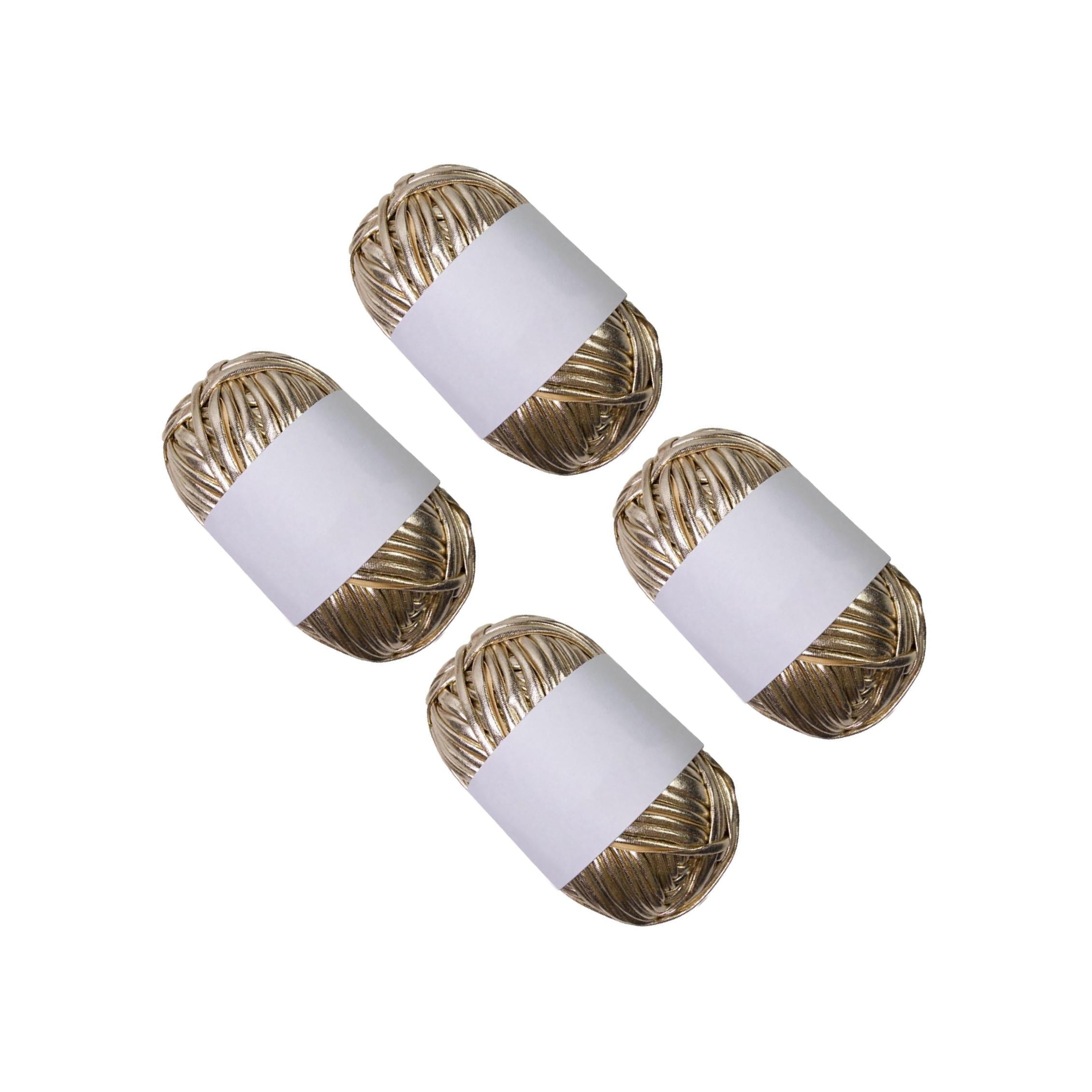 braveheart 4Pcs Metallic T-shirt Yarn Cloth Yarn Gray for Craft