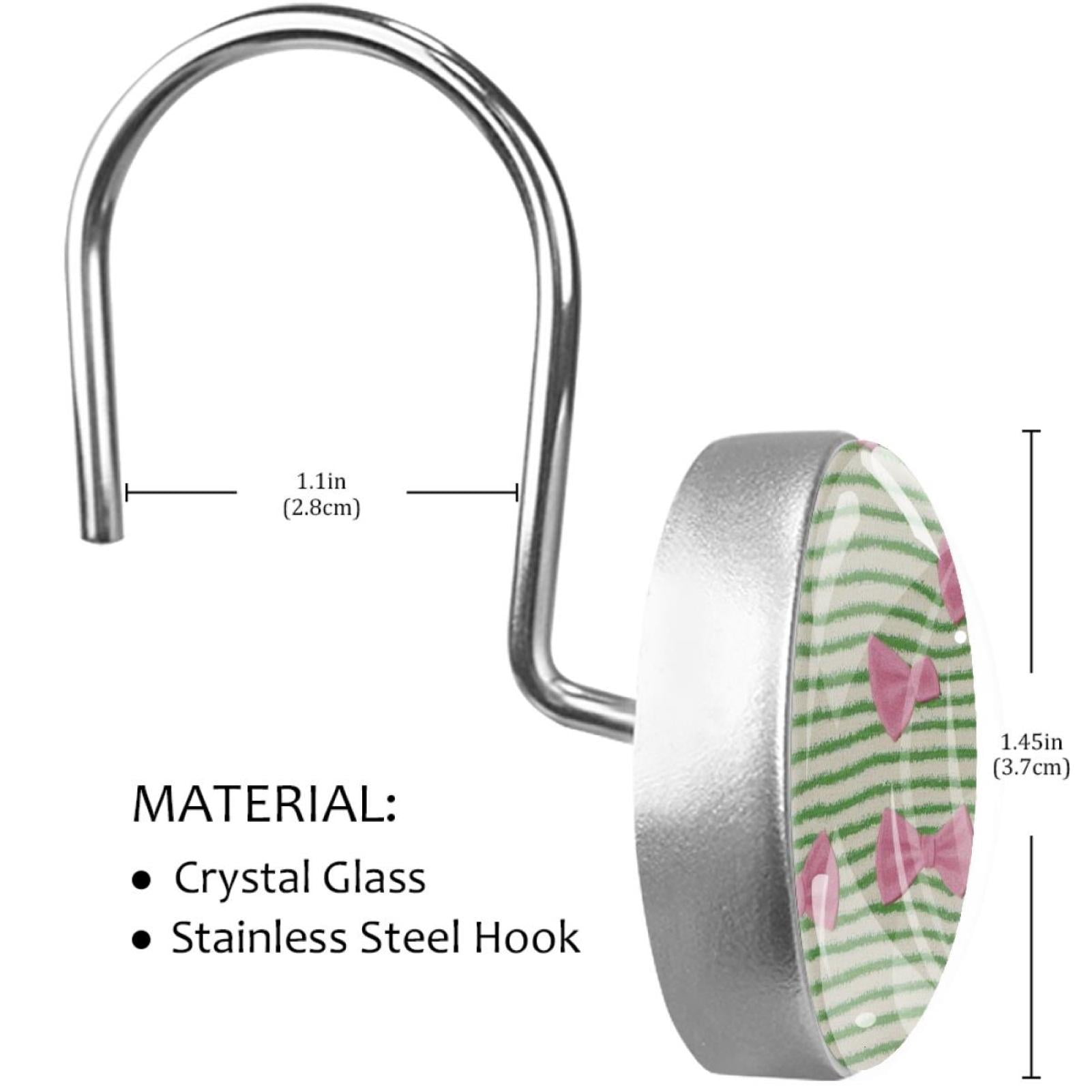 HemaKayy 12 Pcs Shower Curtain Hooks Bathroom Decorative Accessories Woolen Bow