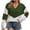 Army Green-Sweater, variant on Color Block Knitted Sweater for Women Crochet Knit Long Sleeve V Neck Pullover Swaters Casual Chunky Jumper