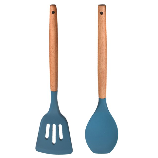 Juego de utensilios de cocina de 2 piezas, utensilios de cocina de silicona para utensilios de cocina antiadherentes, herramientas de cocina