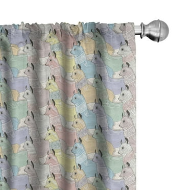 Ambesonne Teen Room Curtains, Alpacas, Pair of 28"x63", Multicolor