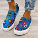 thumbnail image 1 of Zapatos con estampado floral y punta redonda para mujer Zapatillas de lona planas con parte superior baja Zapatillas informales Wmkox8yii shalkjhdk1276, 1 of 1