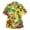 ZF Yellow, variant on Men'sShirts Head Turning Dinosaur Print Button Up Lapel Short Sleeve Shirt Casual Relaxed Fit Lightweight Trendy Tops