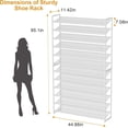 thumbnail image 3 of NEYCIL Large Shoe Rack 12 Tier Shoe Organizer, Heavy Duty Metal 6-Tier Stackable Shoe Storage Vertical Shoe Rack for Closet Front Door Entrance, Up to 75 Pairs, 44.8" W x 11.4" D x 85.1" H, White, 3 of 7