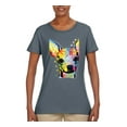thumbnail image 2 of Wild Bobby Dean Russo Colorful Chihuahua Dog Lover Women Graphic Tee, Charcoal, X-Large, 2 of 5