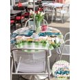 thumbnail image 4 of Outdoor Tablecloth with Umbrella Hole and Zipper, Easter Round Table Cloth 54 Inch Waterproof Tablecloth, Green Pink Plaid Blue Truck Eggs Bunny Pastoral Picnic Table Cover for Patio Camping, 4 of 7