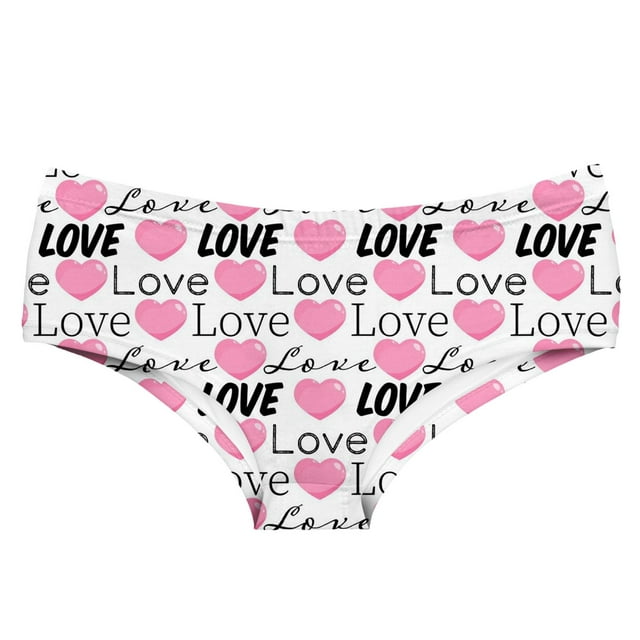 Gibobby Braguitas Slim Fit Ropa interior de cintura transpirable sin con estampado de corazón para el día de San Valentín para mujer (estilo 5)(Rosa, XXL)