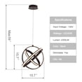thumbnail image 6 of Modern LED Pendant Light, Contemporary Dimmable Chandeliers, Adjustable Circle 3 Rings Ceiling light, Creative 3000K Pendant Light Fixtures for Dining Room Bedroom Kitchen Island Hall, 6 of 7