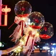 thumbnail image 1 of 1PC LED Luminous Balloon Rose Bouquet Transparent Bobo Ball Rose Valentines Day Gift, 1 of 8