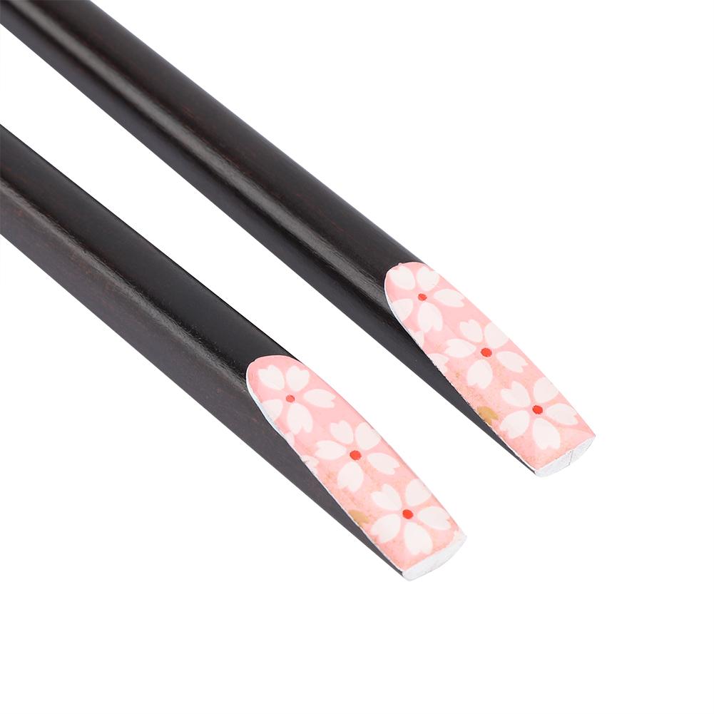 Light Pink Reusable Chopsticks Reusable Wood Chopsticks Japanese Natural Wooden Chopsticks Japanese Style Sakura Pattern Durable Wooden Chopsticks for Home Restaurant Chopsticks