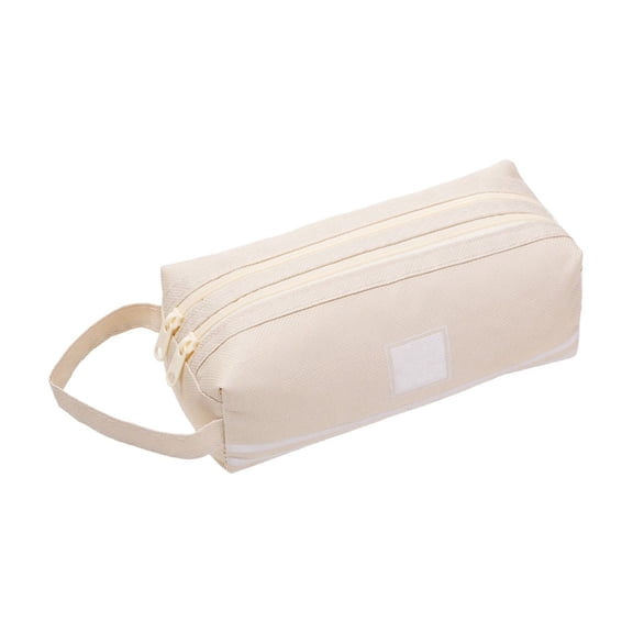 Jubipavy Pen Box Double Layer Oxfords Cloth Double Pull Pencil Case Easy And Large Capacity Portable Zipper Pencil Case