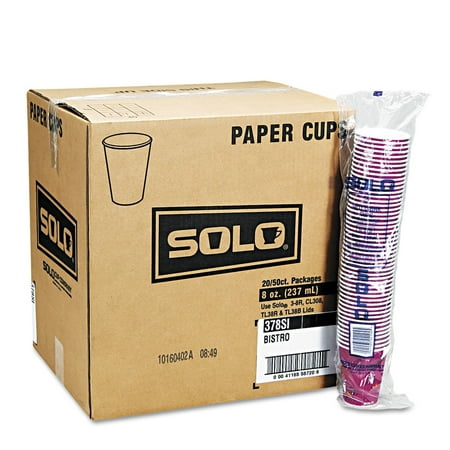 SOLO 370SI-0041 Bistro Design Hot Drink Cups, Paper, 10oz (1000/Carton)