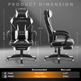 thumbnail image 3 of QinaQin Silla gamer grande y alta con reposapiés, cabecera ajustable y reclinación de 90° a 160°, ideal para oficina o videojuegos, 3 of 9