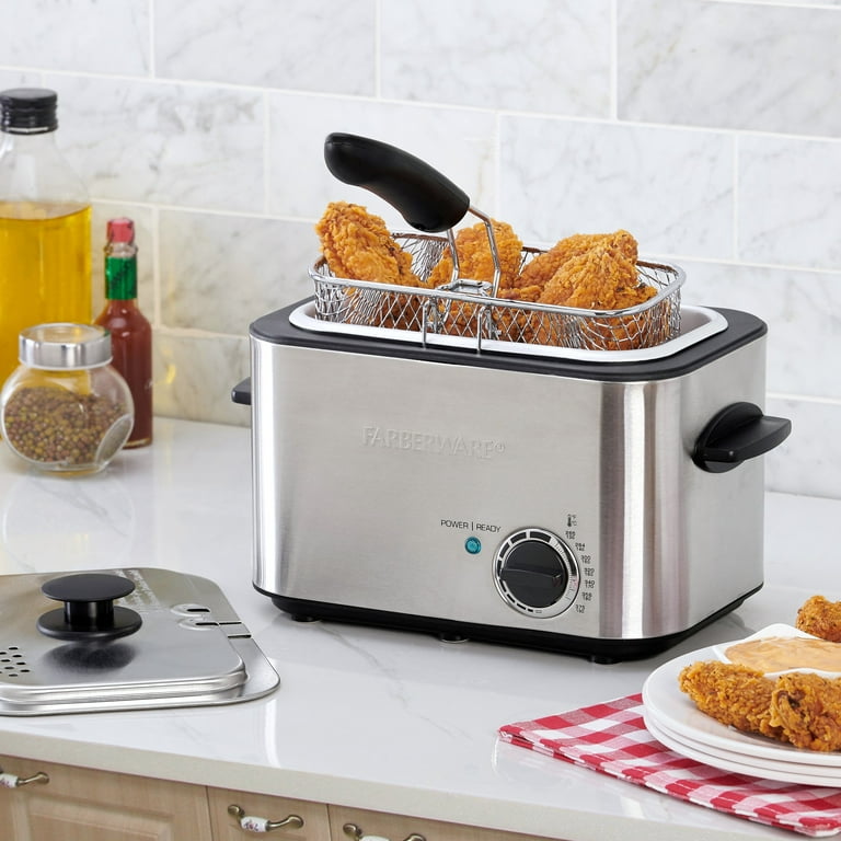 Farberware 1.1 Liter Stainless Steel Deep Fryer with Dishwasher-Safe  Basket, Lid & Handle - Walmart.com