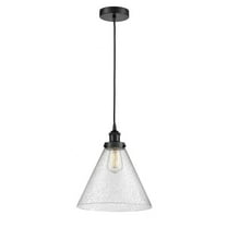 616-1PH-BK-G44-L-Innovations Lighting-Cone - 1 Light Mini Pendant In Industrial Style-14.75 Inches Tall and 12 Inches Wide-Matte Black Finish-Seedy