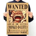 thumbnail image 1 of Anime One Piece Gear 5 Luffy Sun God Nika Bounty Wanted Posters Law Kid Figures Vintage Living Room Wall Decoration Sticker Toys272, 1 of 2