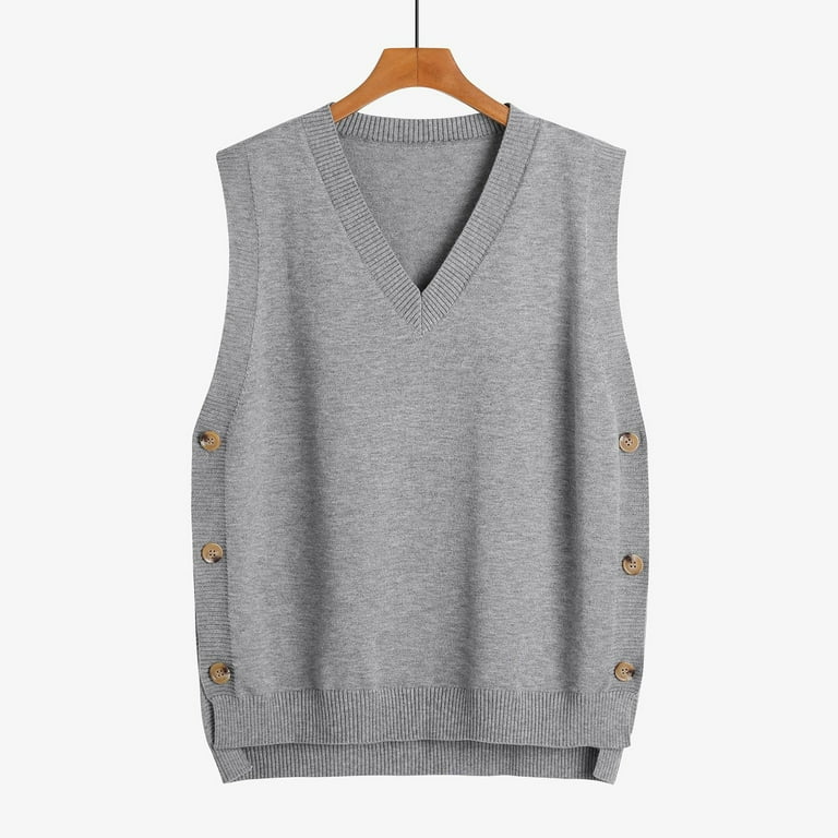 Casual British Style Solid Buttons V Neck Sleeveless Two Pieces Casual British Style Solid Buttons V Neck Sleeveless Two Pieces