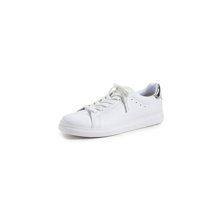 Tory Burch Women's Howell Court Sneakers, Titanium White/Silver, 9 Medium US