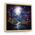 thumbnail image 2 of Designart "Blue Forest Mystical Pointillism" Landscapes Floater Framed Canvas Print, 2 of 7