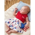 thumbnail image 4 of BemeyourBBs Toddler Baby Girl 4th of July Outfit I Love USA Patriot Independence Day Outfit Infant Baby Girl Summer Clothes Sleeveless Lapel Ribbed Tank Tops Star Heart Print Pleated Skirt Set, 4 of 9