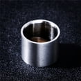 thumbnail image 4 of 18MM Black/Silver Brushed Band Men's Titanium Steel Wedding Party Ring Size 6-14, 4 of 9