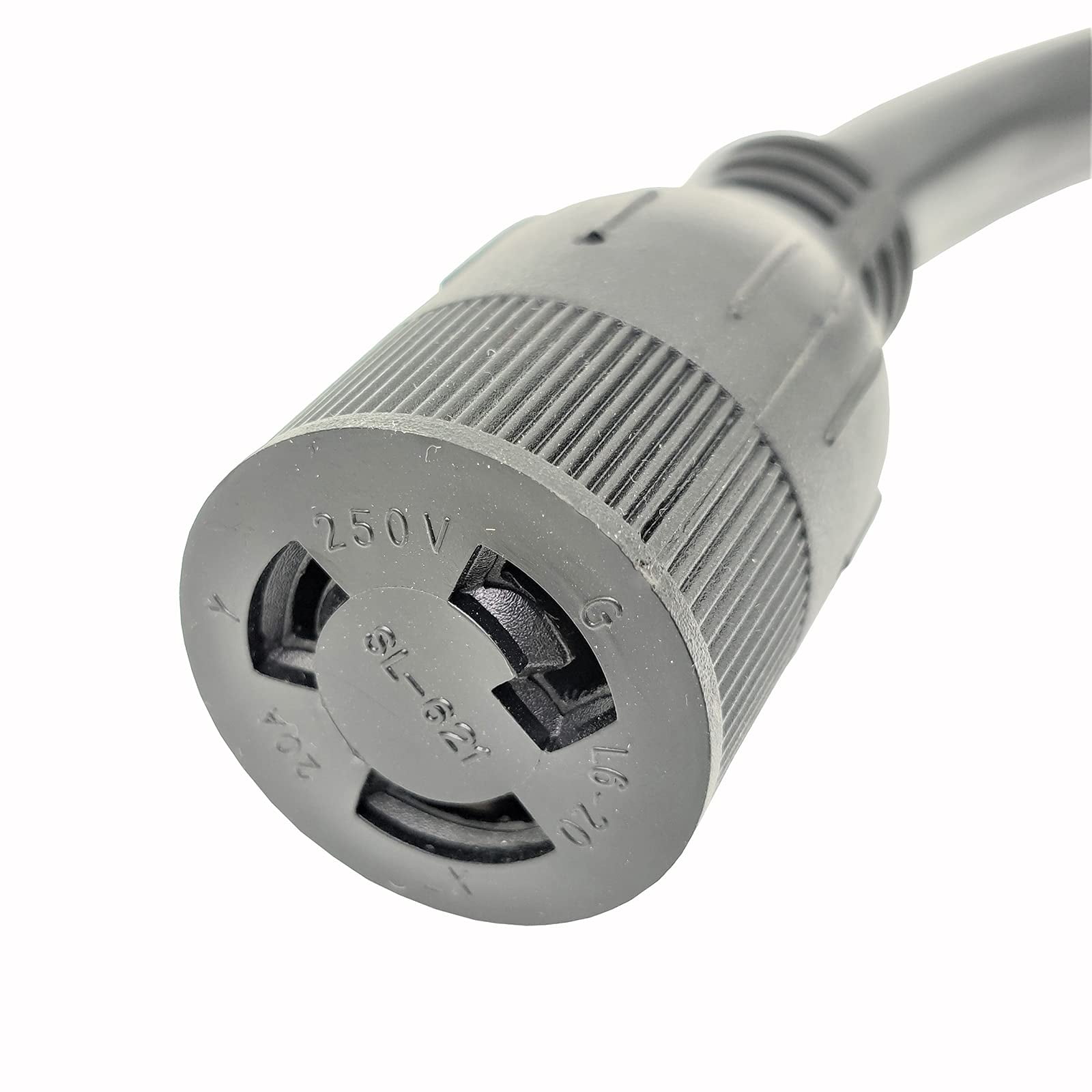 Parkworld 62503 RV Adapter Cord RV 50A NEMA 14-50P to L6-20R Twist Lock 3 Prong Female, 20AMP, 250 Volt, 1.5FT