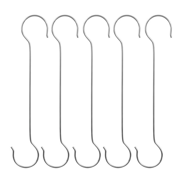 Transemion 5pcs/set Wide Application S Shaped Hooks Sturdy And Durable Stainless Steel Stainless Steel Metal Hooks Multifunctional 60cm S Hook 1Set